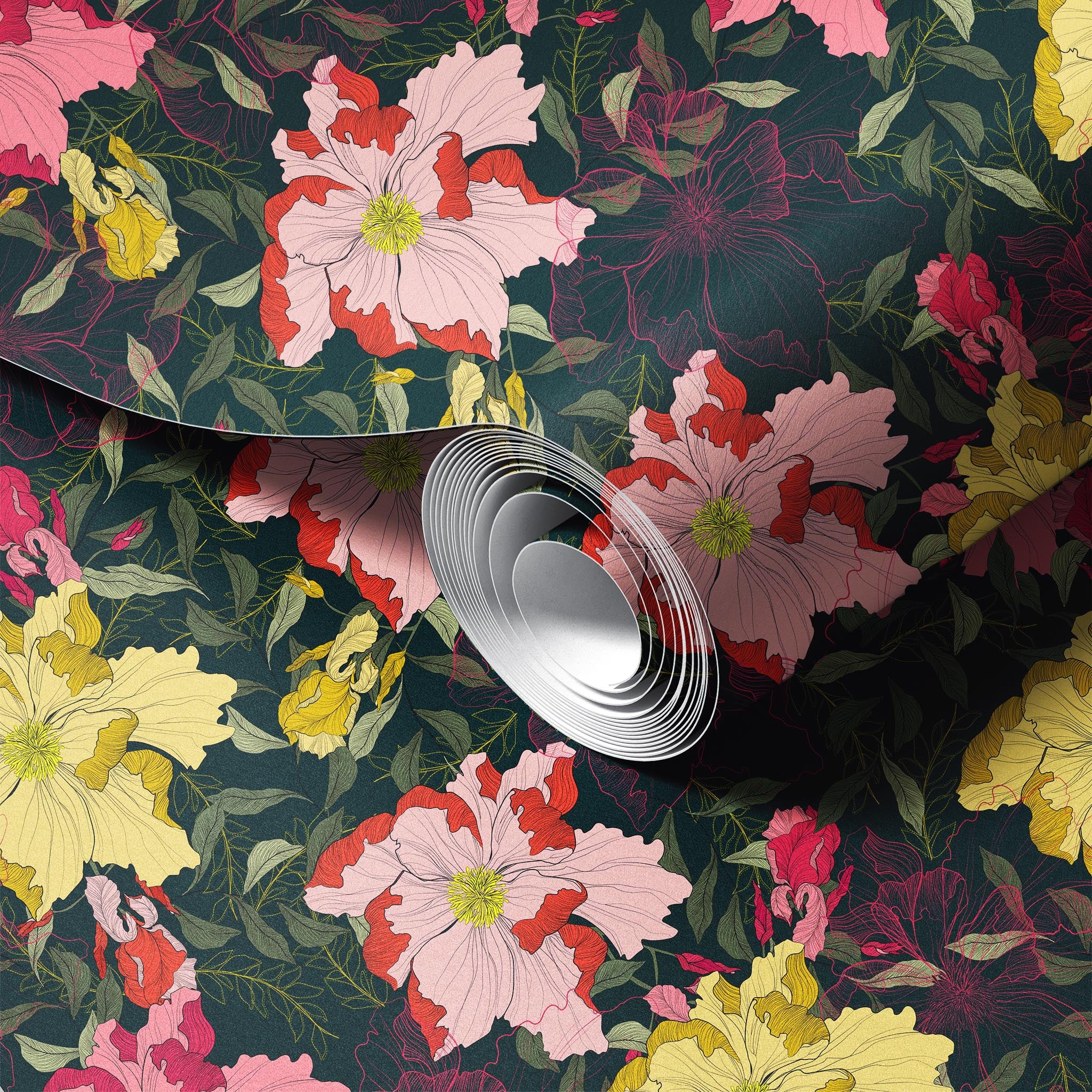Wilderness Romance peel and stick wallpaper room mockup